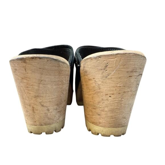 Lotta's from Stockholm High Heel Classic Wood Clog Black Women size 41 US 9.5 - Picture 5 of 8